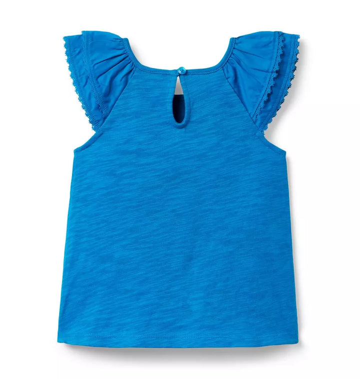 JANIE & JACK NIÑA BLUSA FLUTTER SLEEVE