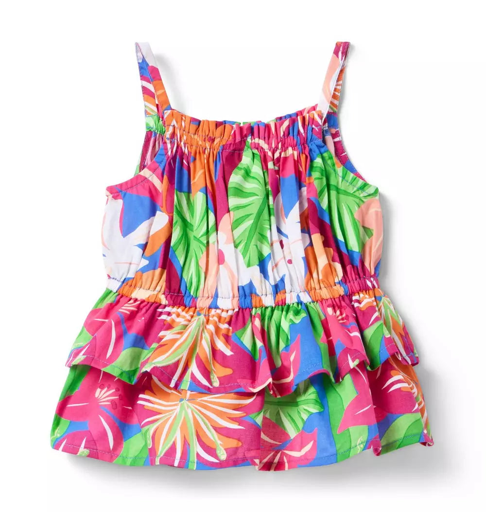 JANIE & JACK NIÑA BLUSA FLORAL MULTICOLOR