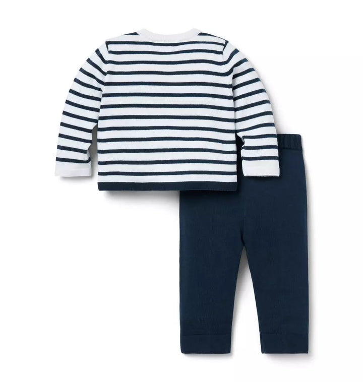 JANIE & JACK BEBE NIÑO CONJ DE PANTALON STRIPED NAVY/WHITE