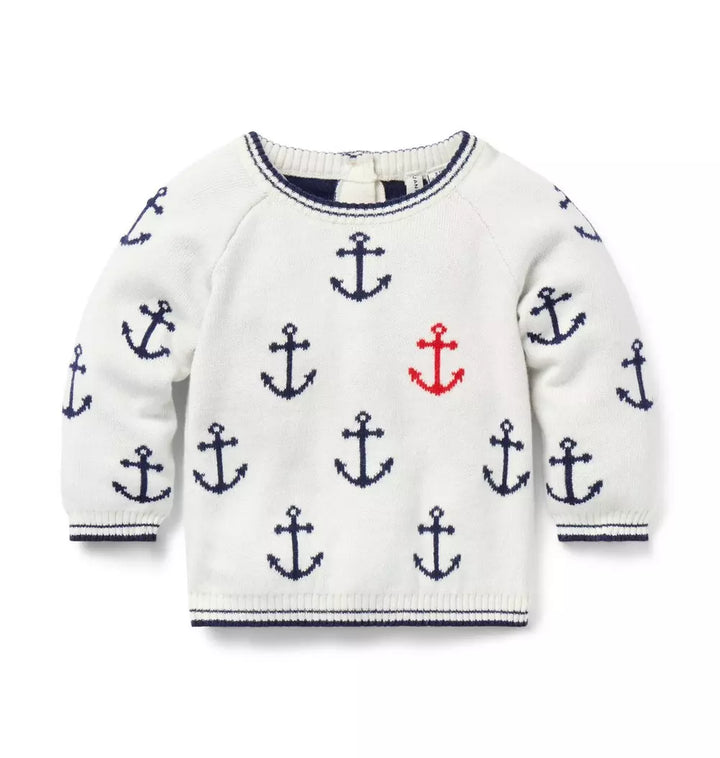 JANIE & JACK BEBE NIÑO TSHIRT ANCHOR WHITE