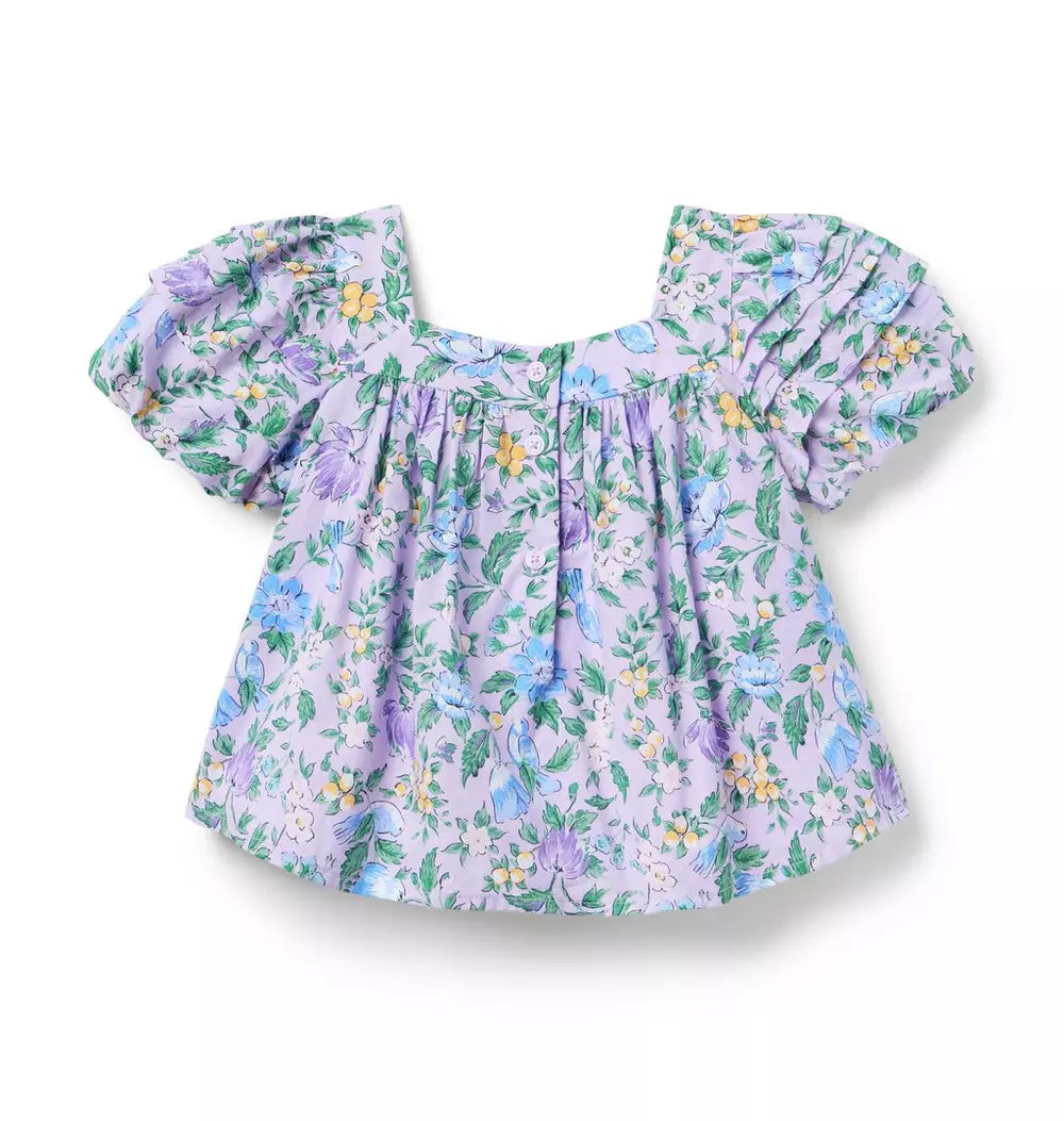JANIE & JACK NIÑA BLUSA FLORAL PUFF M/C MULTICOLOR