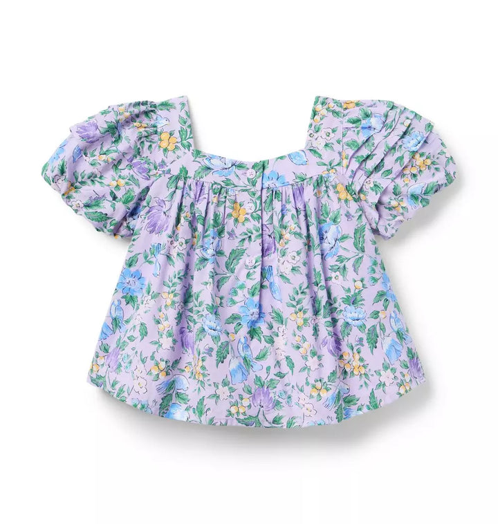JANIE & JACK NIÑA BLUSA FLORAL PUFF M/C MULTICOLOR