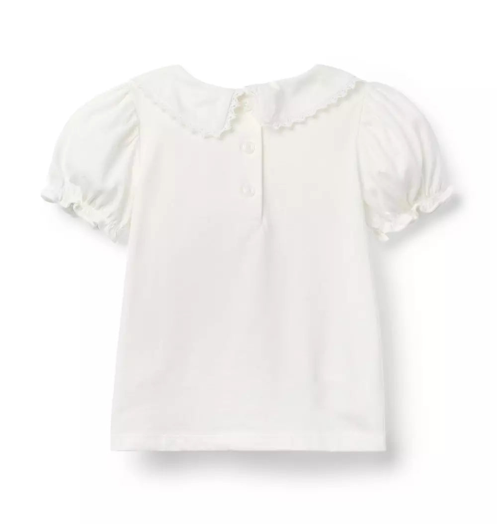 JANIE & JACK NIÑA BLUSA COLLARED PUFF SLEEVE
