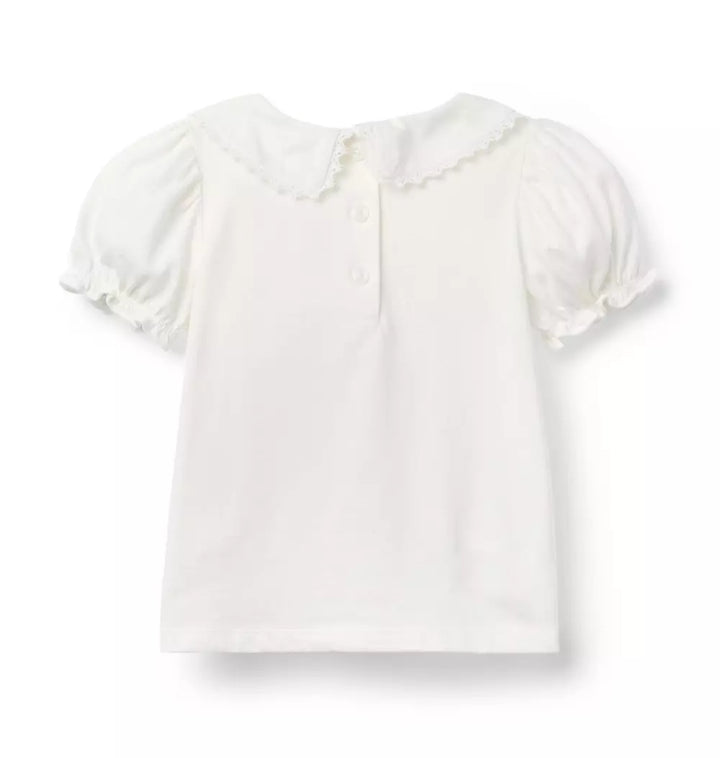 JANIE & JACK NIÑA BLUSA COLLARED PUFF SLEEVE