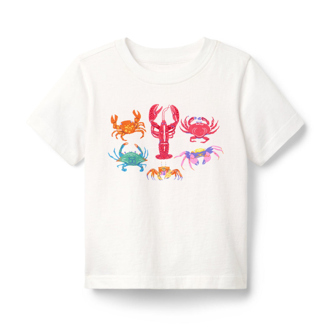 Janie &amp; Jack Tshirt Crustacean Graphic M/c White para Niña