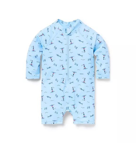JANIE & JACK BEBE NIÑO VESTIDO DE BAÑO BLUE