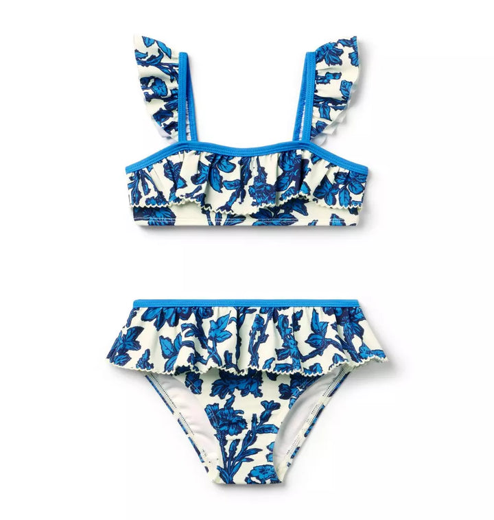 JANIE & JACK NIÑA VESTIDO DE BAÑO FLORAL BLUE