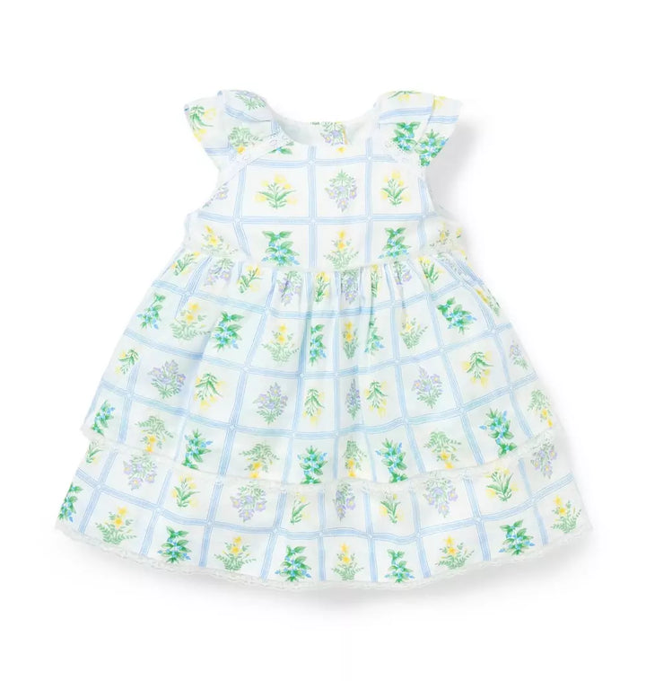 JANIE & JACK BEBE NIÑA VESTIDO FLORAL WHITE
