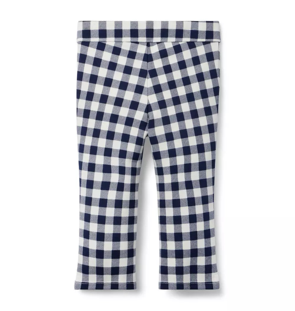 JANIE & JACK NIÑA PANTALON GINGHAM PONTE BLUE