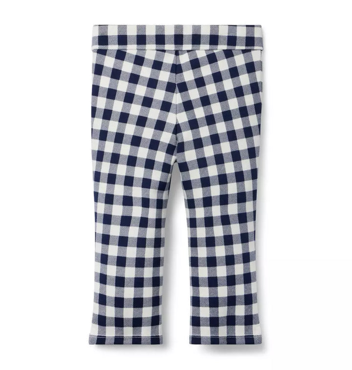 JANIE & JACK NIÑA PANTALON GINGHAM PONTE BLUE
