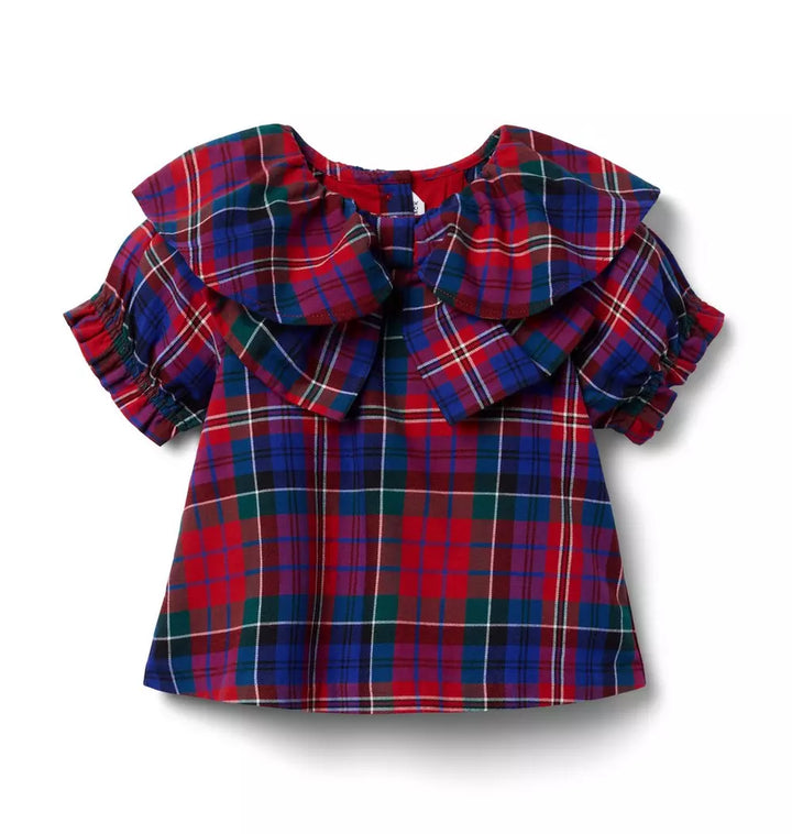 JANIE & JACK NIÑA BLUSA PLAID M/C NAVY/RED