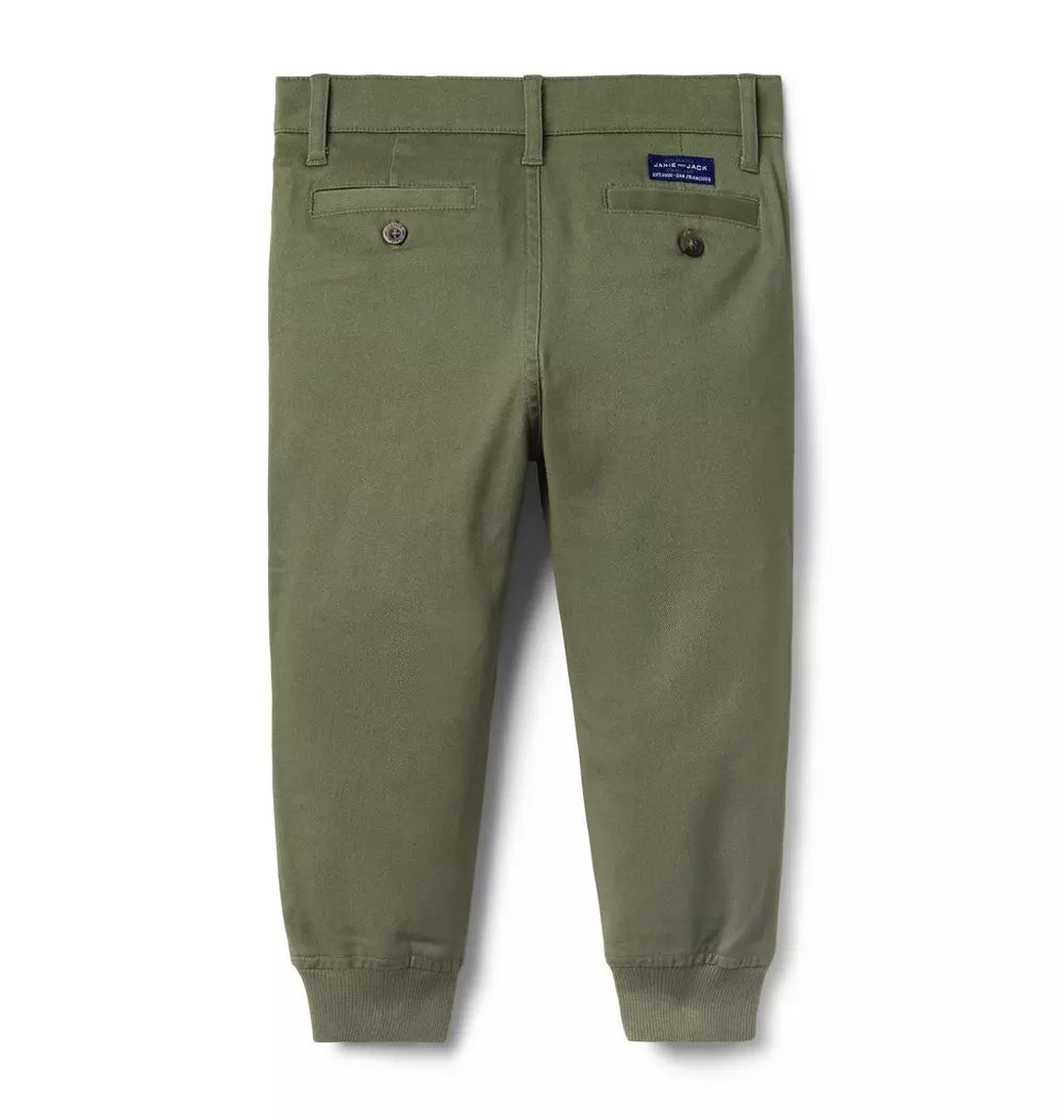 JANIE & JACK NIÑO JOGGER UNIFORM OLIVE GREEN