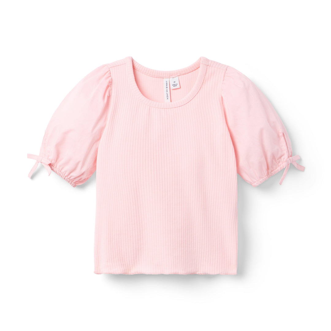 Janie &amp; Jack Blusa Puff M/c Pink para Niña