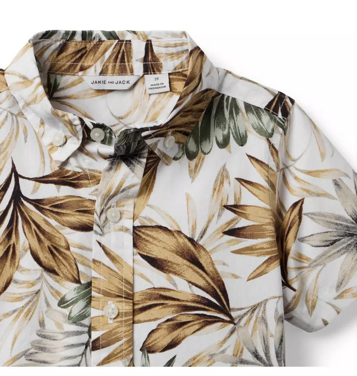 JANIE & JACK NIÑO CAMISA PLANT PRINT MULTICOLOR