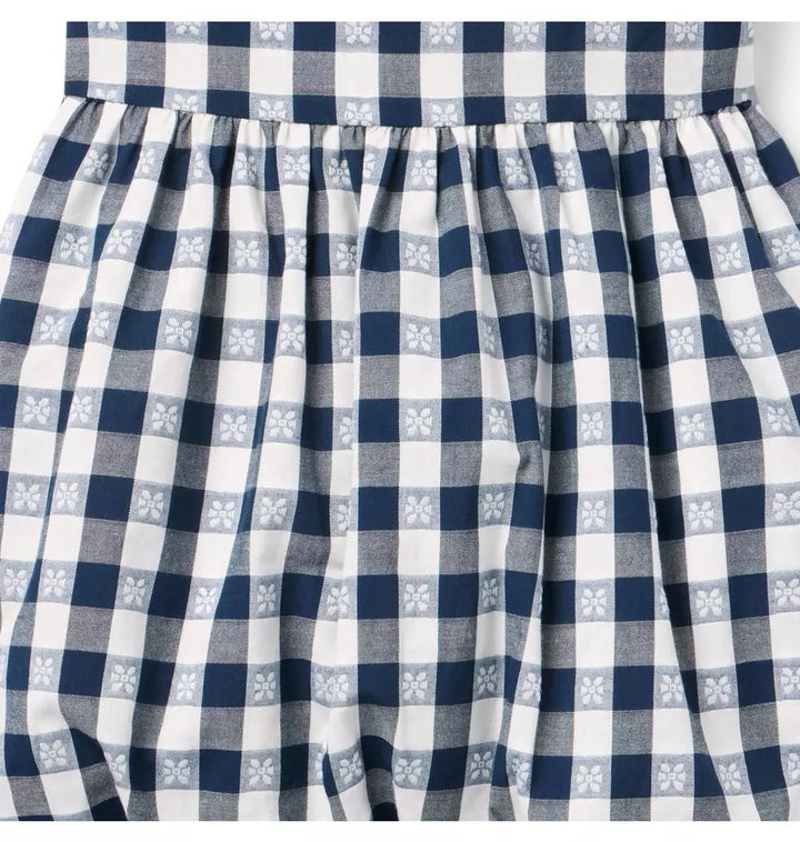 JANIE & JACK NIÑA VESTIDO GINGHAM BUBBLE NAVY