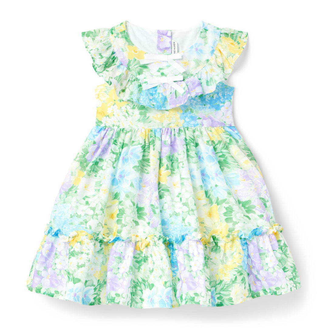 Janie &amp; Jack Vestido Floral Bow Estr Multi para Niña