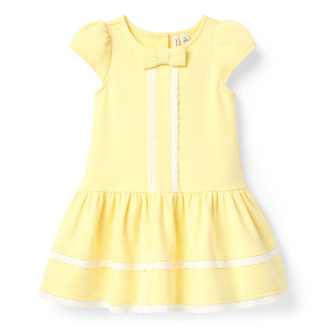 Janie &amp; Jack Vestido Ponte Estr Yellow para Niña