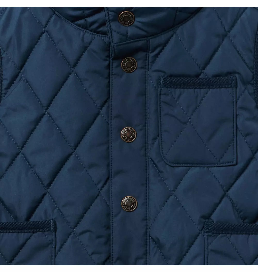 JANIE & JACK NIÑO ABRIGO QUILTED VEST NAVY