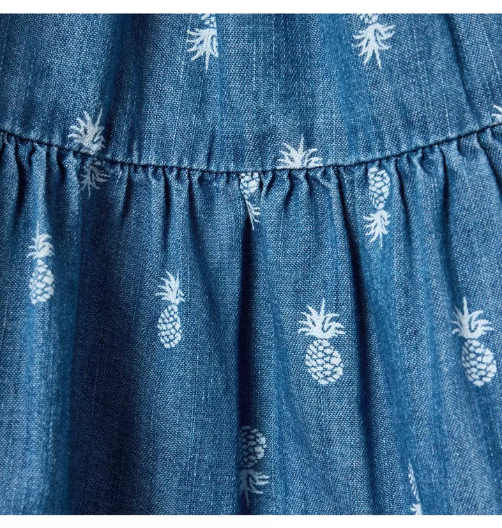 JANIE & JACK NIÑA VESTIDO DENIM PINEAPPLE BLUE