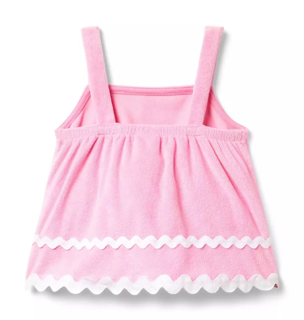 JANIE & JACK NIÑA BLUSA TERRY RIC RAC TRIM