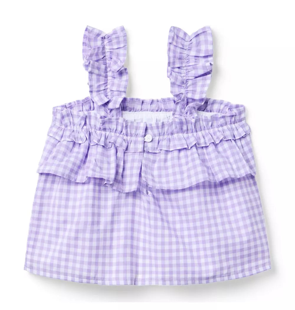 JANIE & JACK NIÑA BLUSA GINGHAM RUFFLE