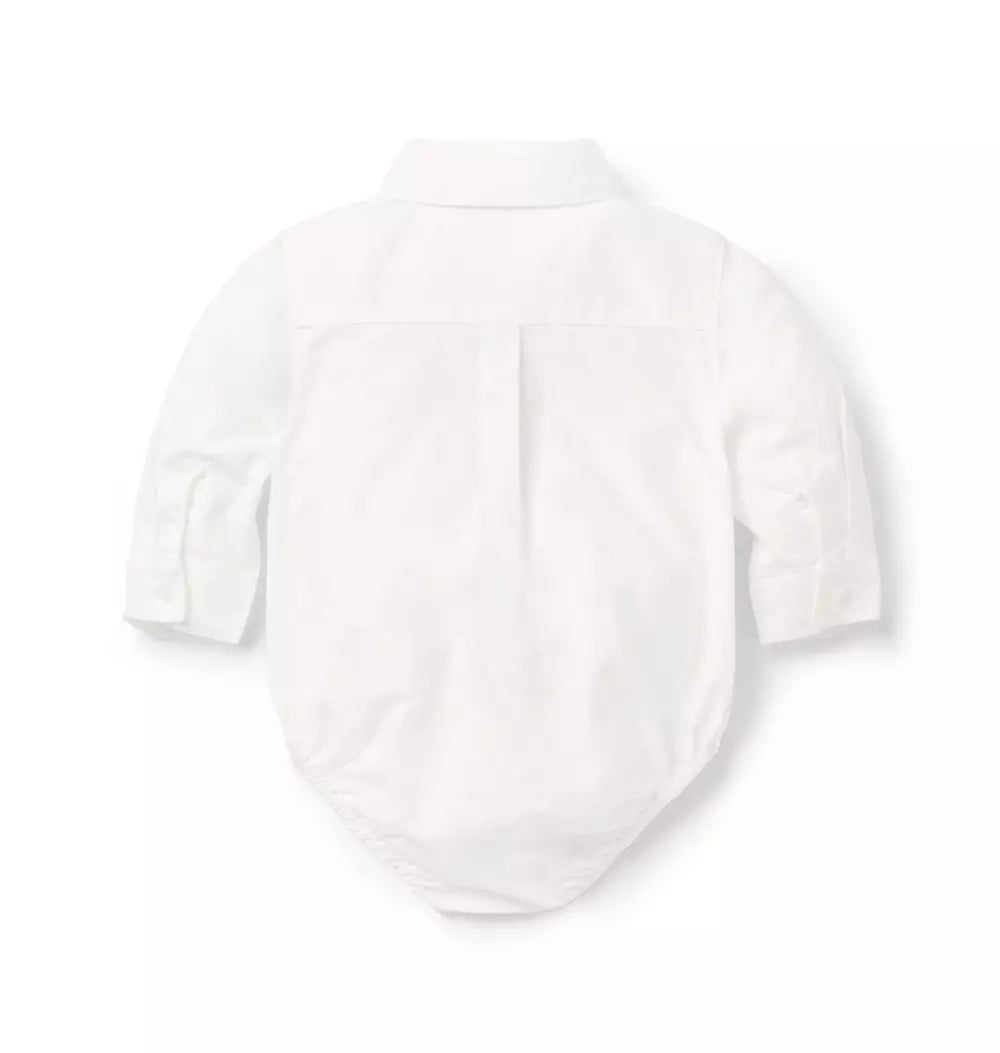 JANIE & JACK BEBE NIÑO BODY TRAIN COLLAR M/L WHITE
