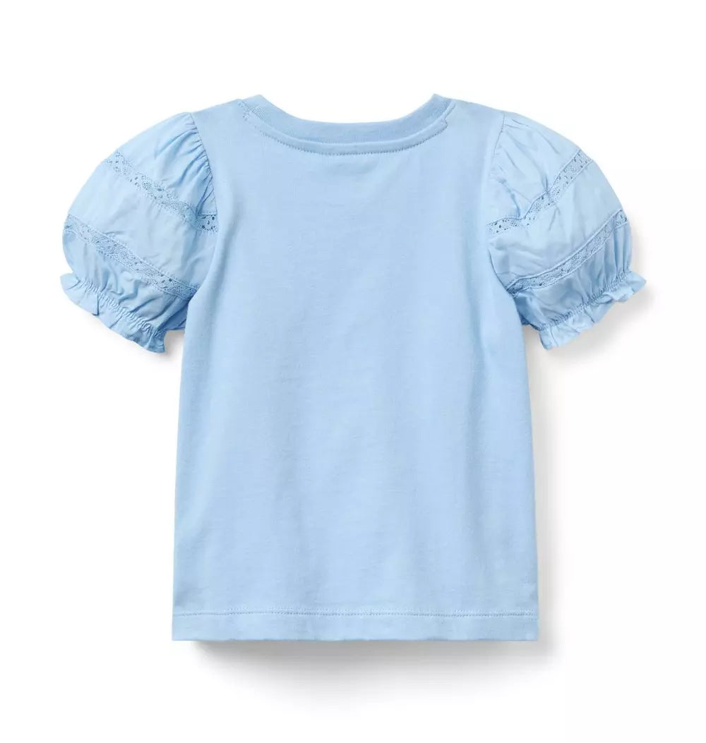 JANIE & JACK NIÑA TSHIRT LACE PUFF M/C BLUE