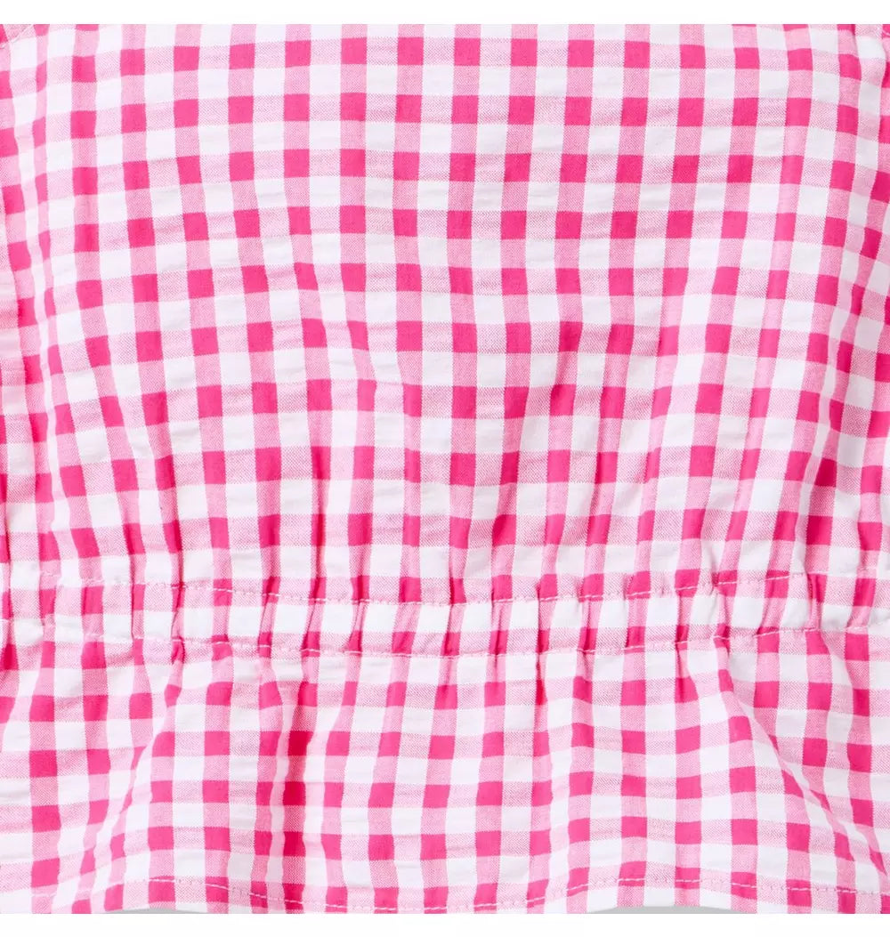JANIE & JACK NIÑA BLUSA GINGHAM PINK