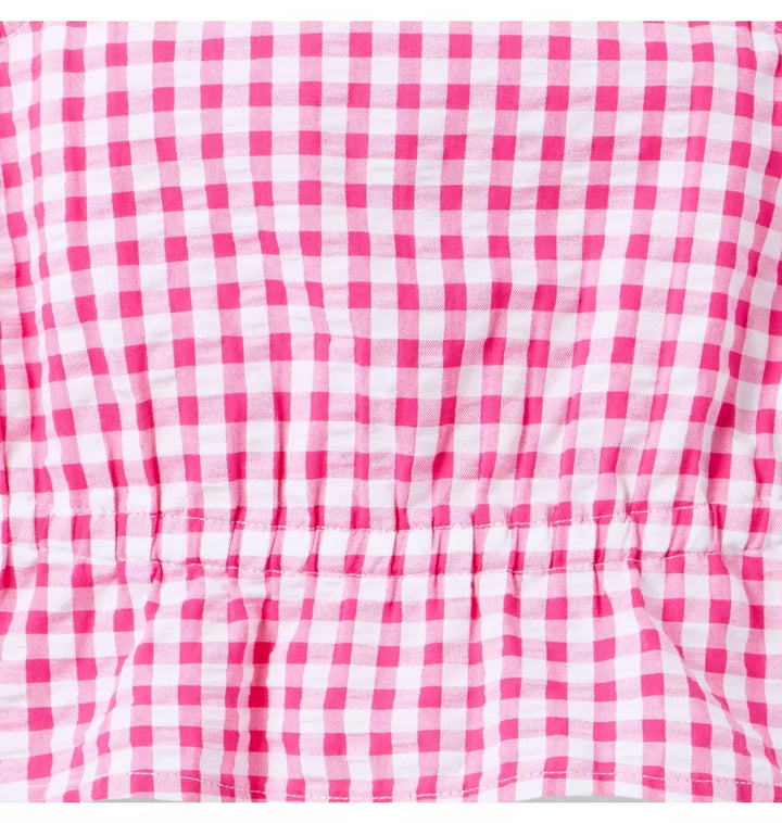 JANIE & JACK NIÑA BLUSA GINGHAM PINK
