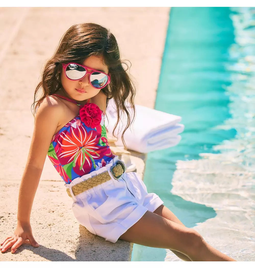 JANIE & JACK NIÑA VESTIDO DE BAÑO FLOWER MULTICOLOR