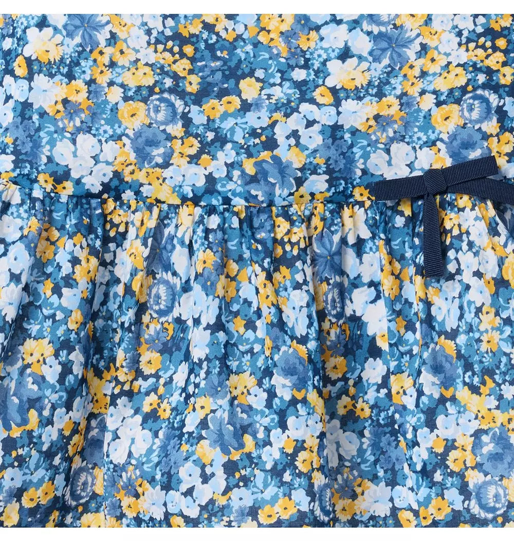 JANIE & JACK NIÑA VESTIDO FLORAL COLLAR BLUE
