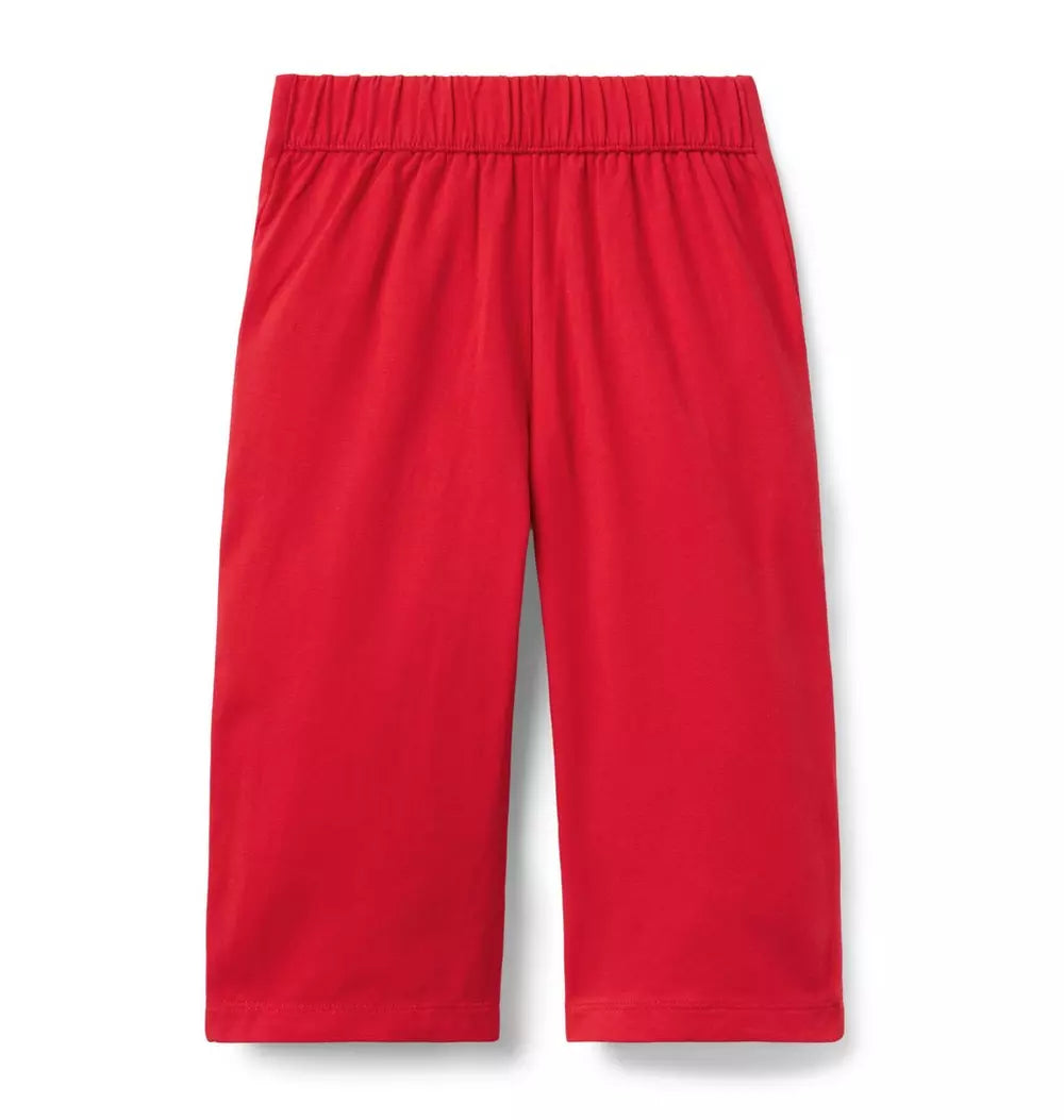 JANIE & JACK NIÑA PANTALON WIDE LEG BUTTON RED