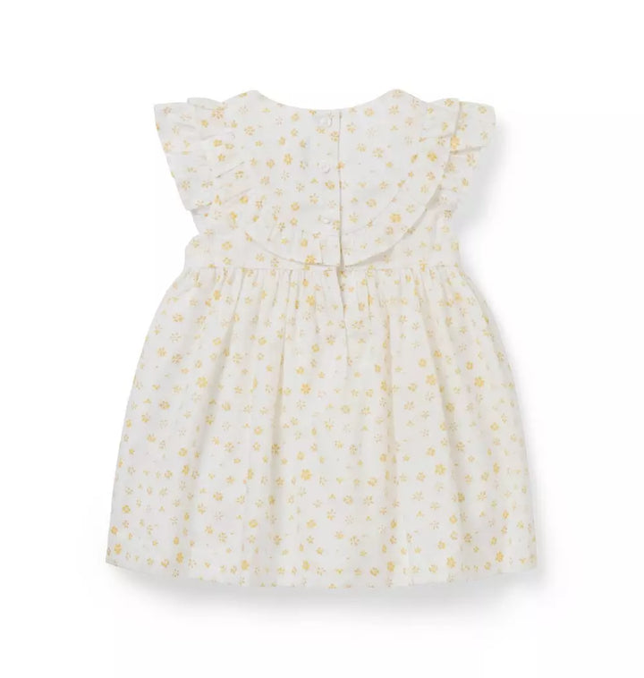 JANIE & JACK BEBE NIÑA VESTIDO FLORAL WHITE