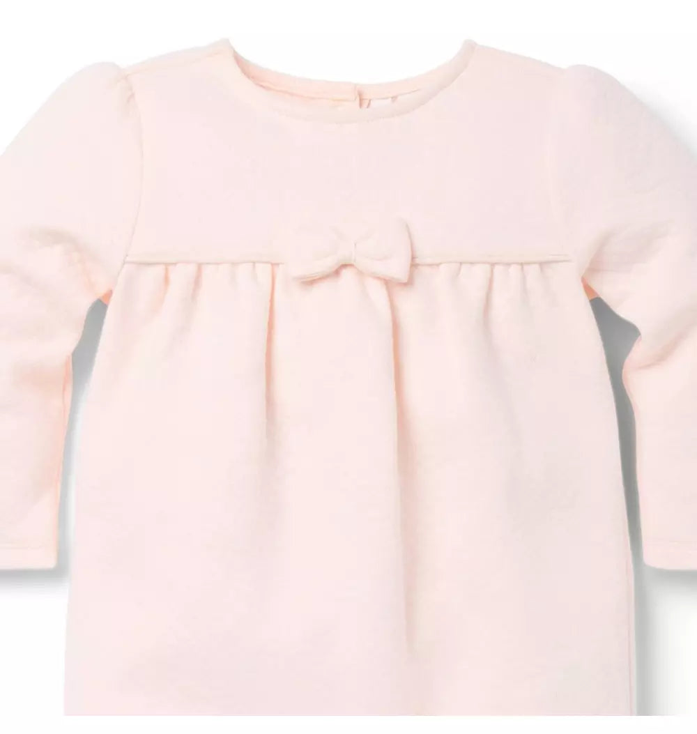 JANIE & JACK BEBE NIÑA PIJAMA MATELASSE BOW PINK