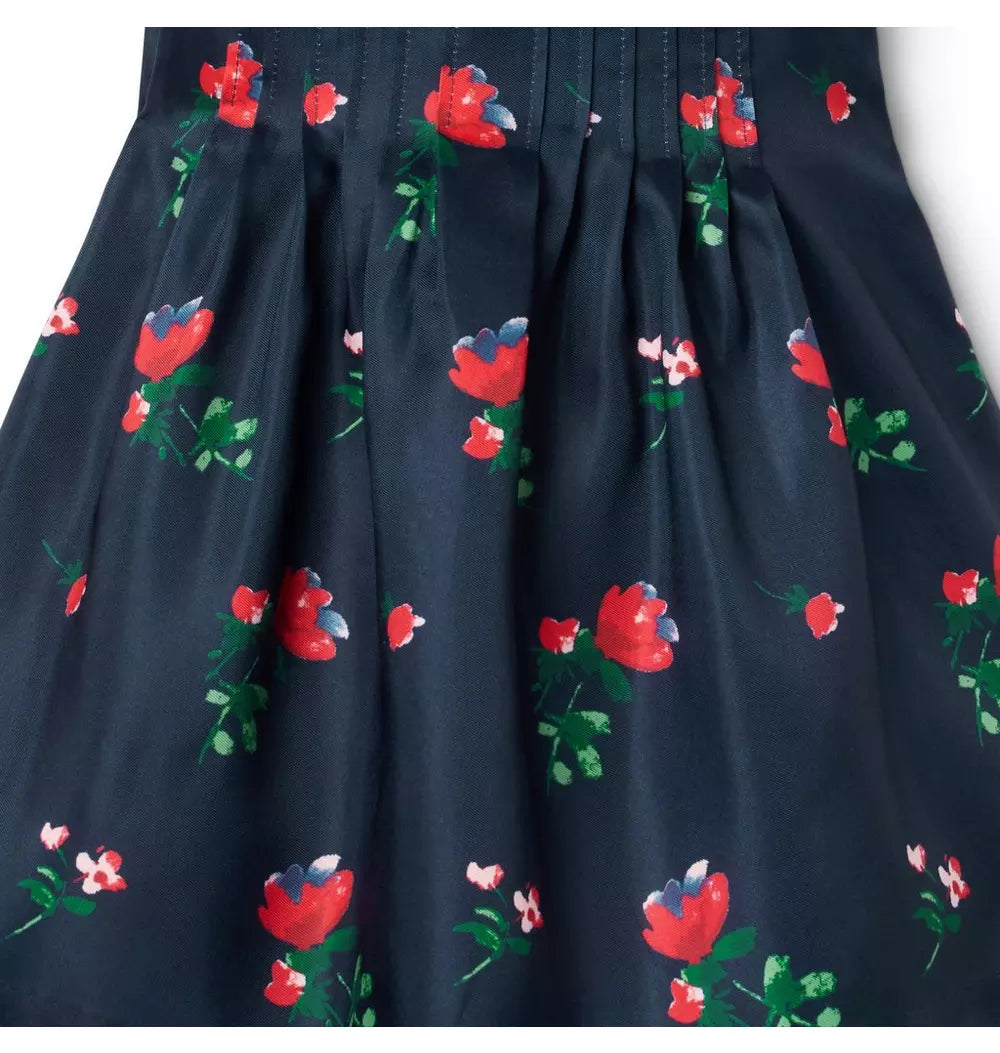 JANIE & JACK NIÑA VESTIDO FLORAL COLLAR NAVY