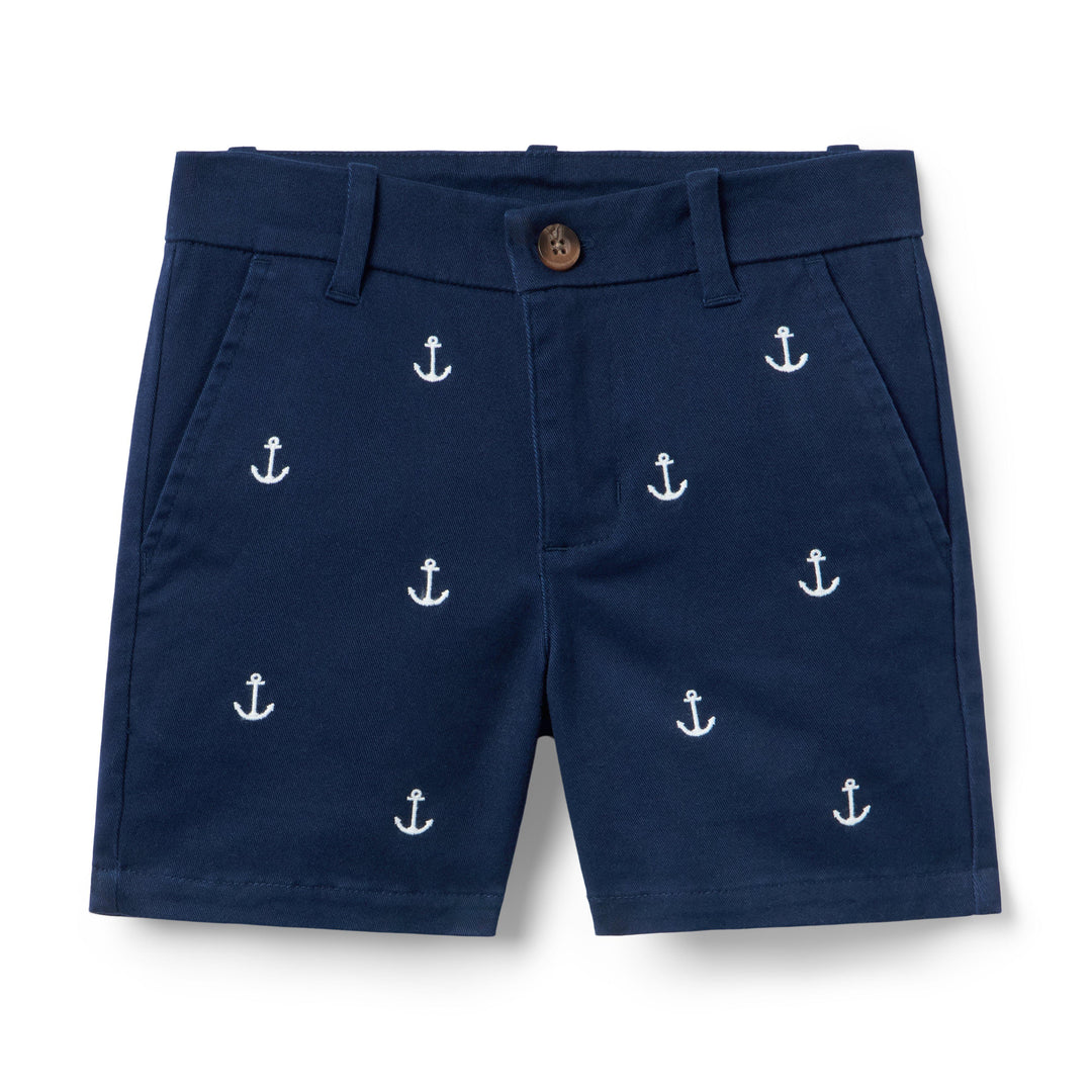 Janie &amp; Jack Short Anchor Aoe Navy Blue para Niño