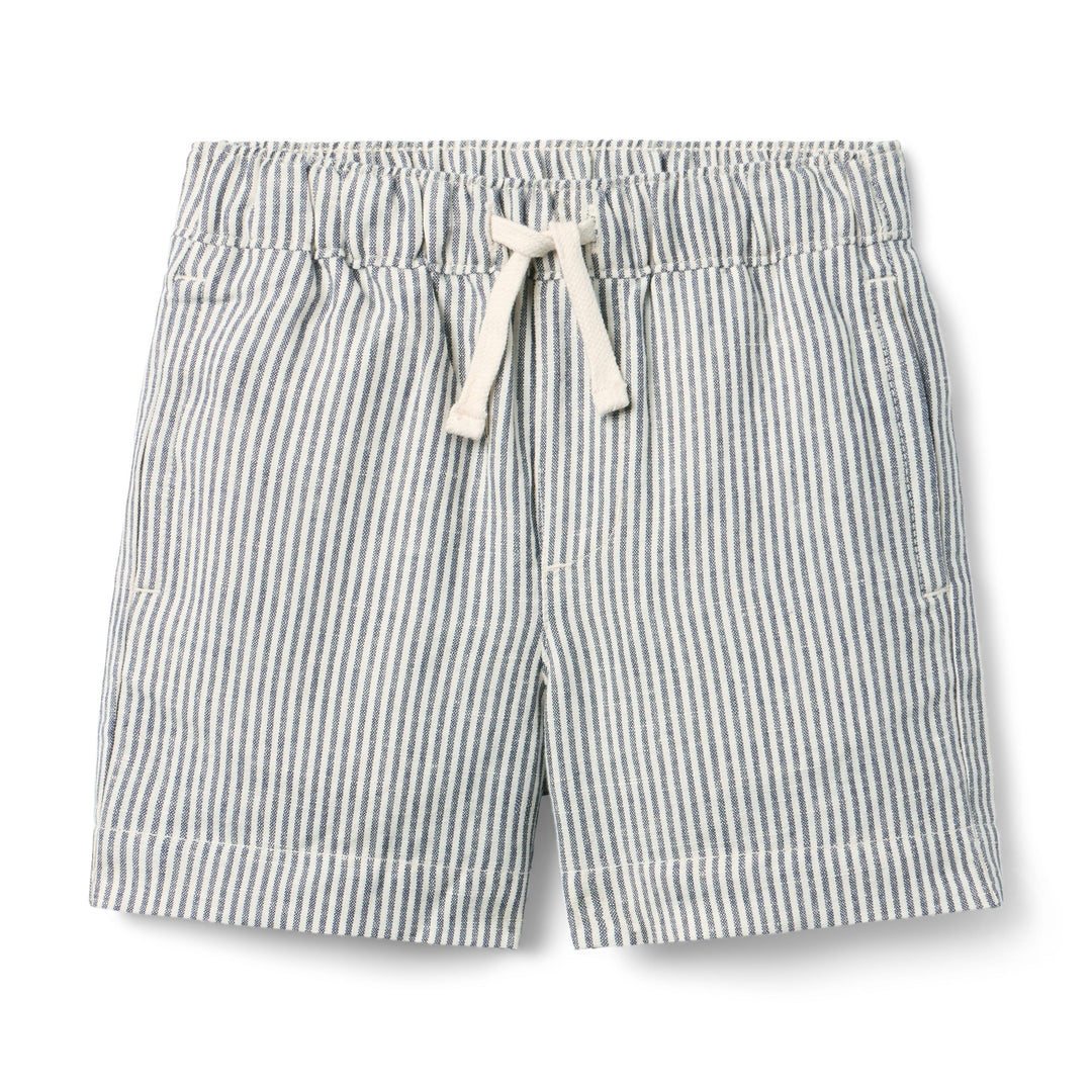 Janie &amp; Jack Short Stripe Linen Navy Blue para Niño