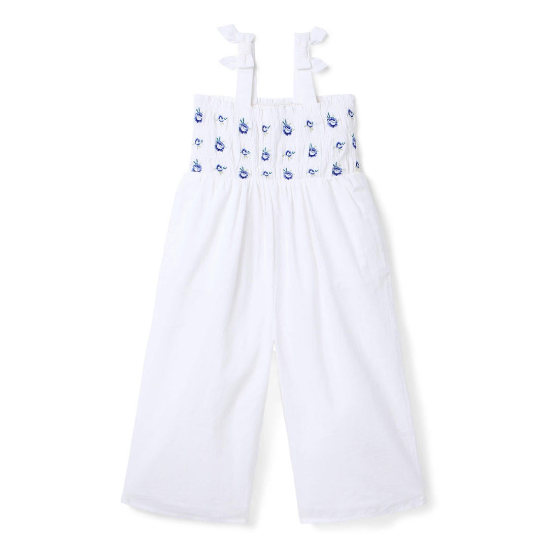 Janie &amp; Jack Romper Emb Smock Sp White para Niña