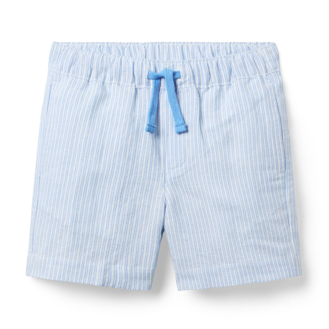 Janie &amp; Jack Short Strp Linen Blue para Niño