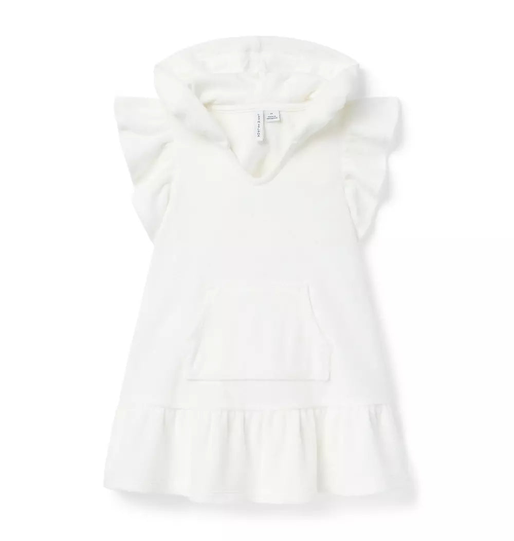 JANIE & JACK NIÑA BATA TOALLA TERRY HD WHITE