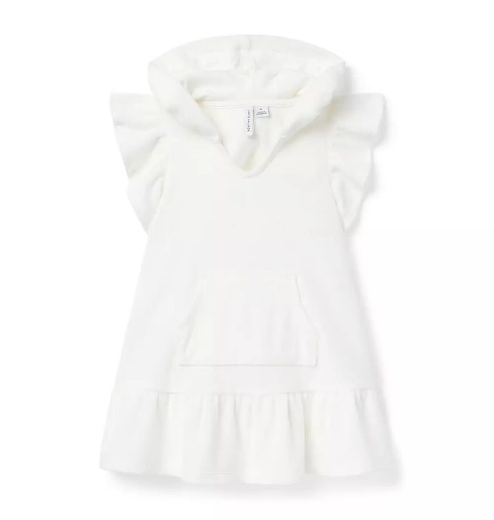 JANIE & JACK NIÑA BATA TOALLA TERRY HD WHITE