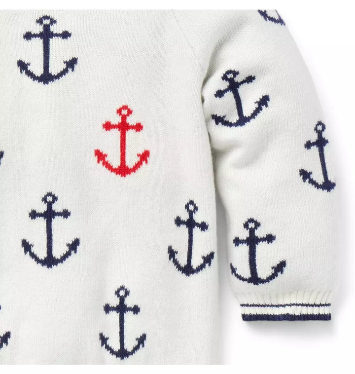 JANIE & JACK BEBE NIÑO TSHIRT ANCHOR WHITE