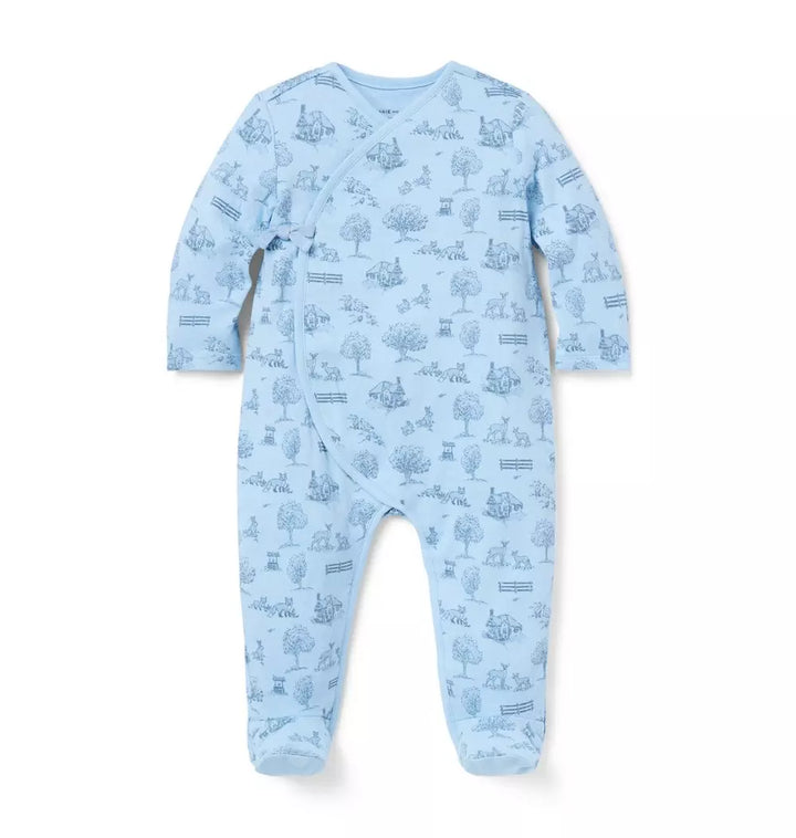 JANIE & JACK BEBE NIÑO PIJAMA WOODLAND TOILE M/L BLUE