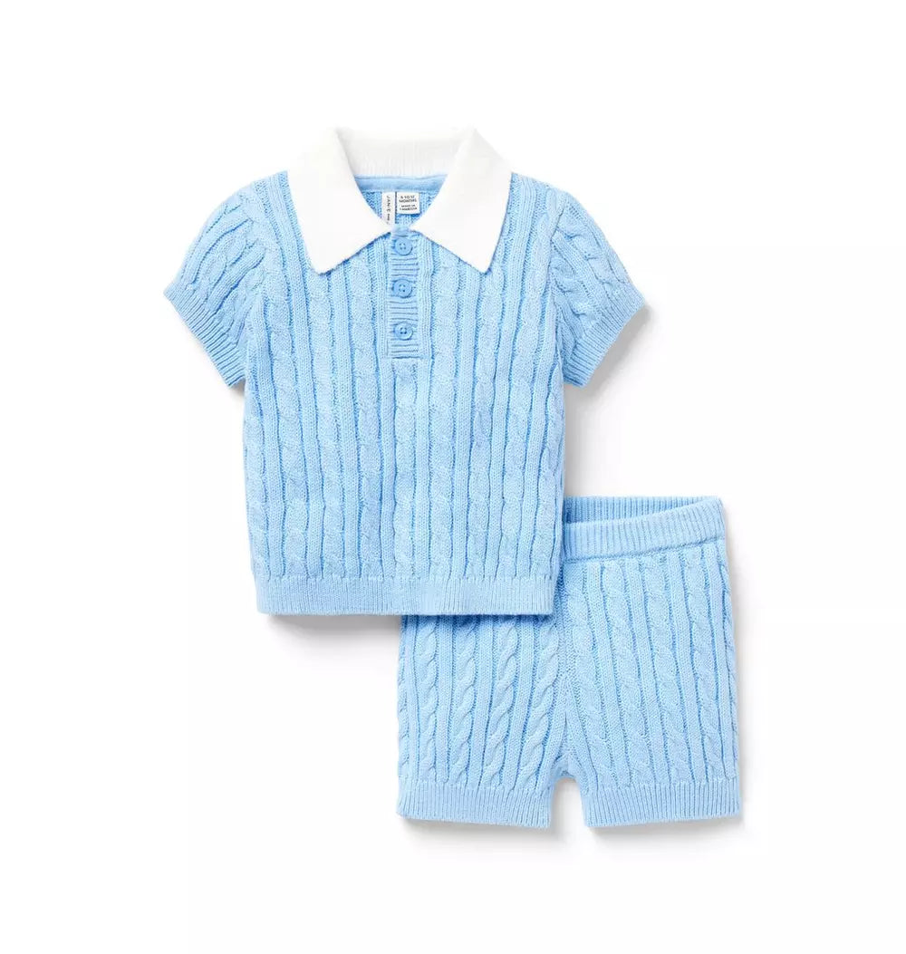 JANIE & JACK BEBE NIÑO CONJ DE SHORT BLUE
