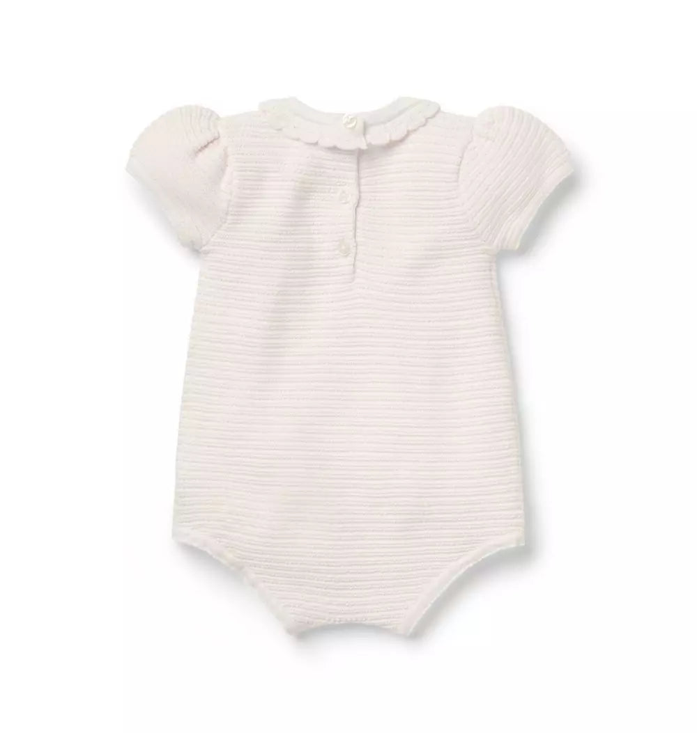 JANIE & JACK BEBE NIÑA ROMPER WHITE/PINK