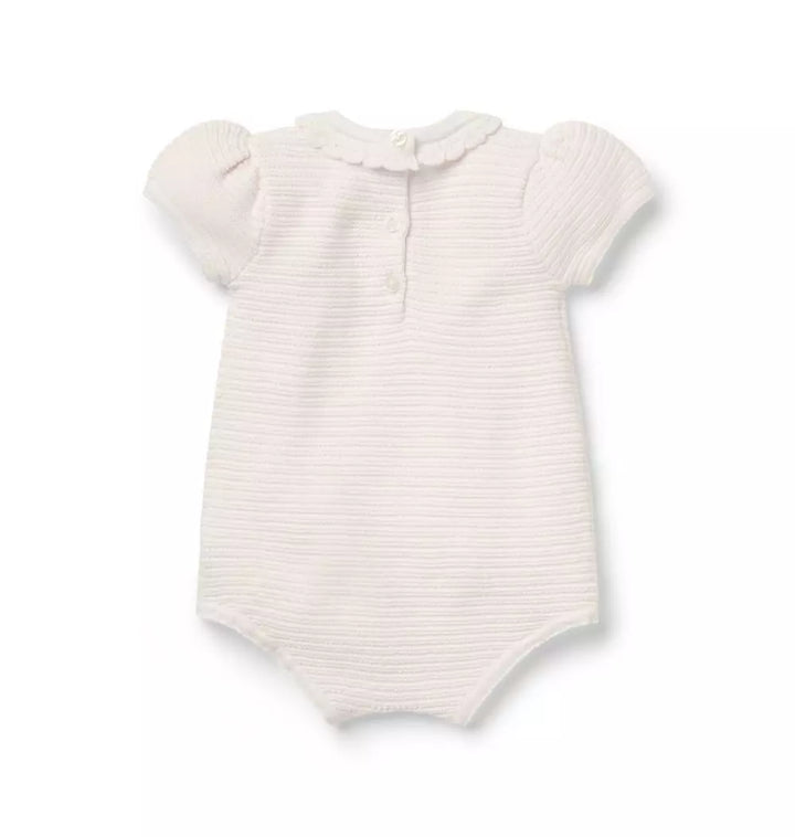 JANIE & JACK BEBE NIÑA ROMPER WHITE/PINK