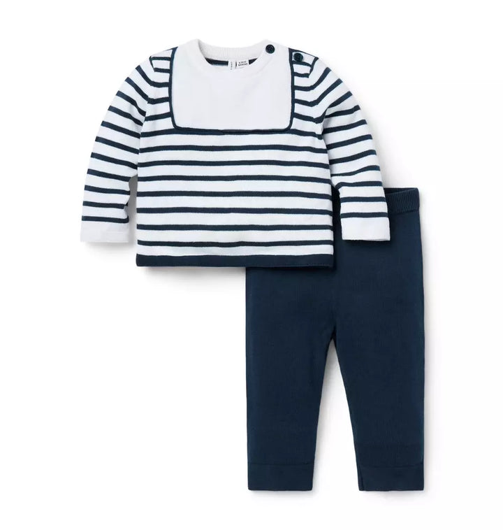 JANIE & JACK BEBE NIÑO CONJ DE PANTALON STRIPED NAVY/WHITE