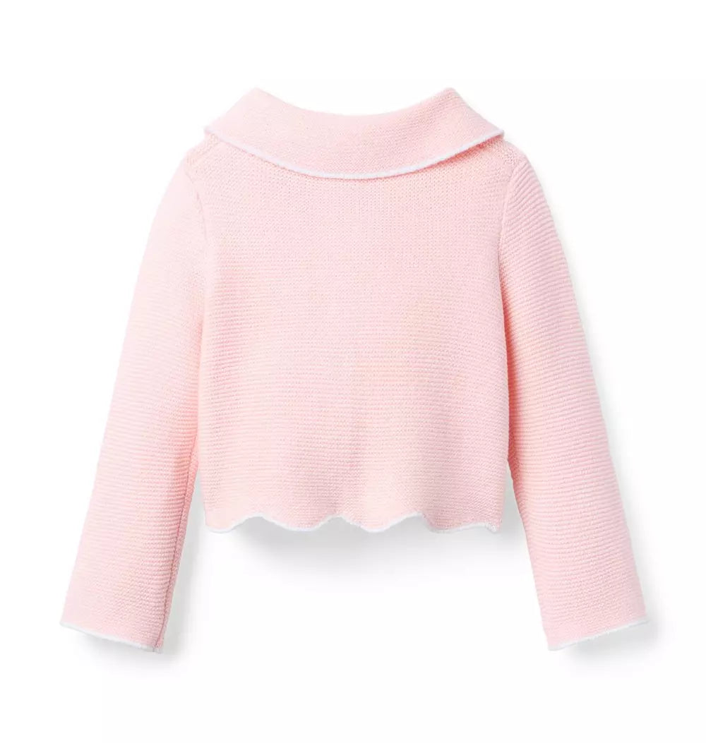JANIE & JACK NIÑA BLUSA THE SCALLOPED HEM CARDIGAN