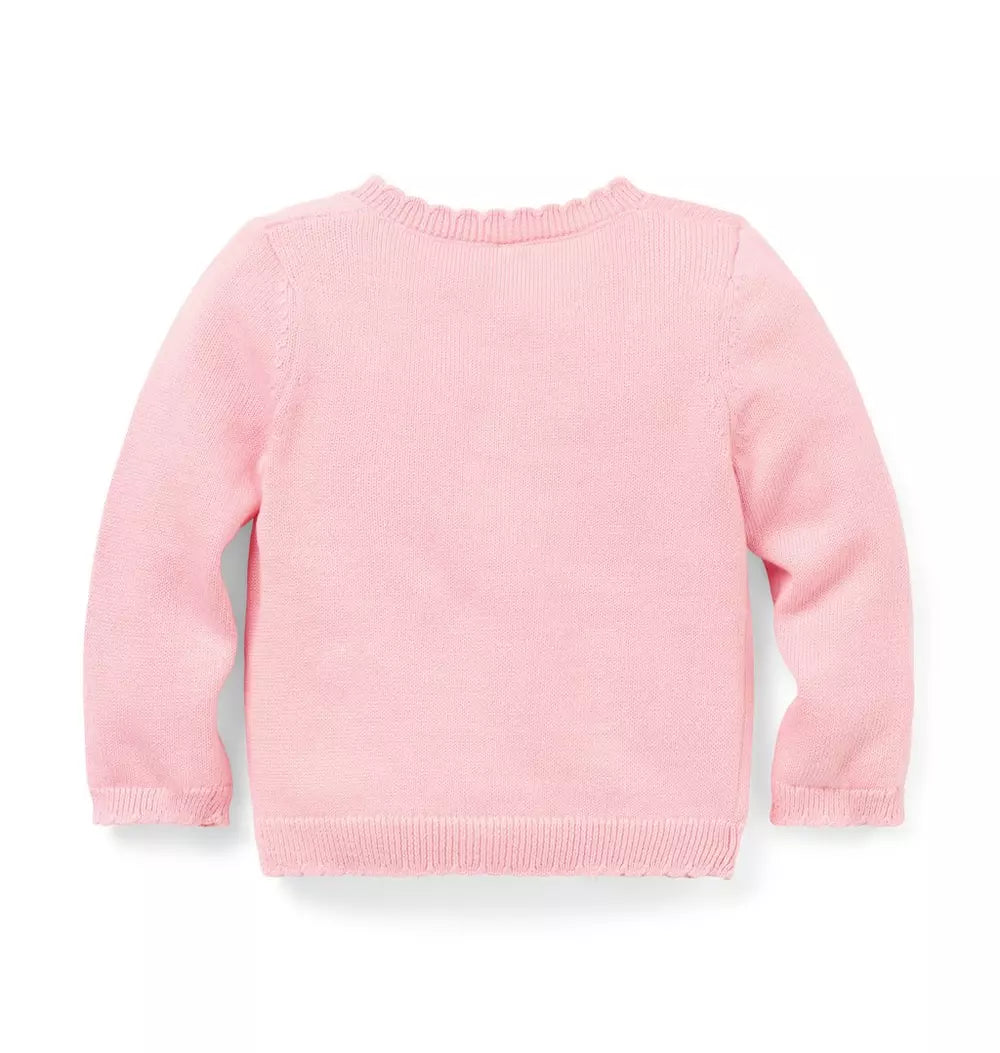 JANIE & JACK BEBE NIÑA ABRIGO BUTTERFLY CARDIGAN PINK