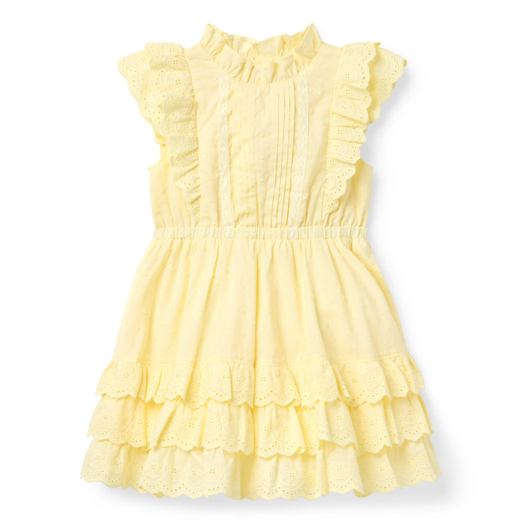 Janie &amp; Jack Vestido Dobby Yellow para Niña